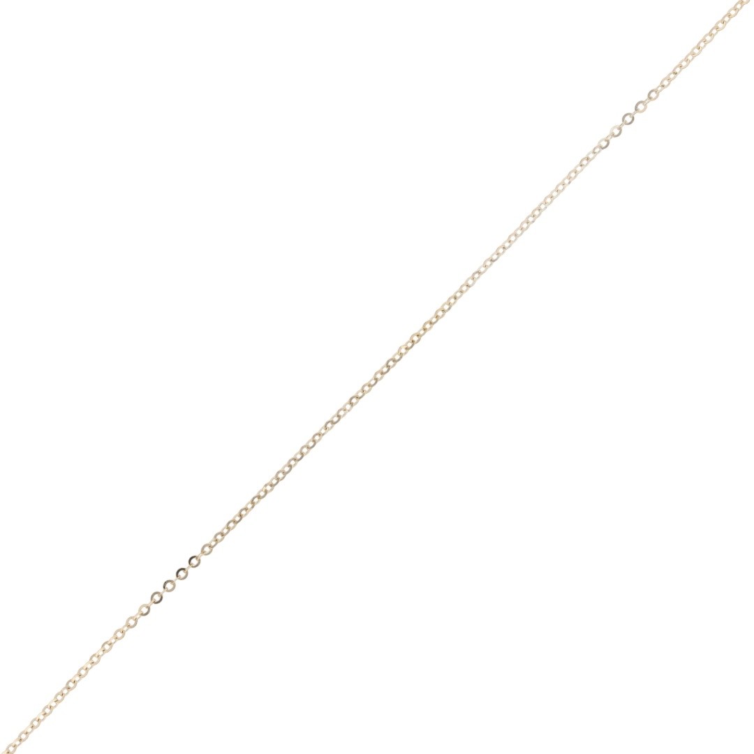 1mm Cable Link Chain 18″ Adjustable Necklace 14k Yellow Gold 1.08 Grams