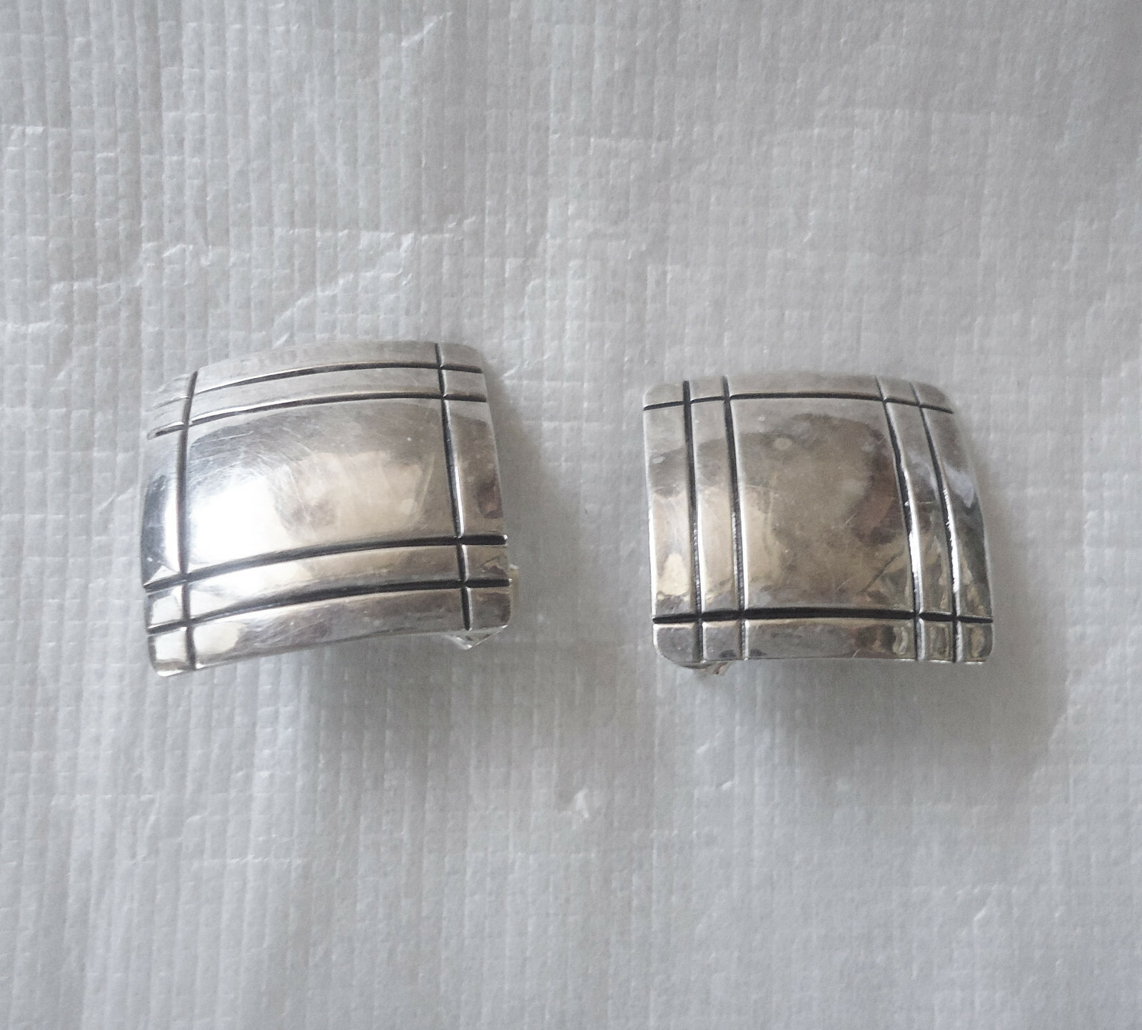 Silver Earrings Engraved Sterling Silver Pierced Earrings Southwestern 0.75 lg