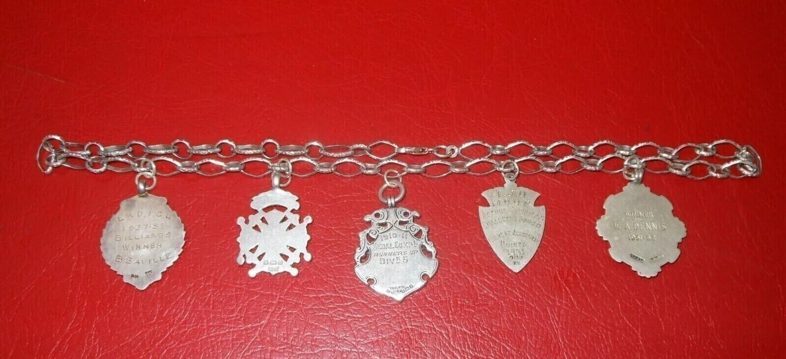 UNOAERRE Sterling Silver Necklace with English Sterling Medals