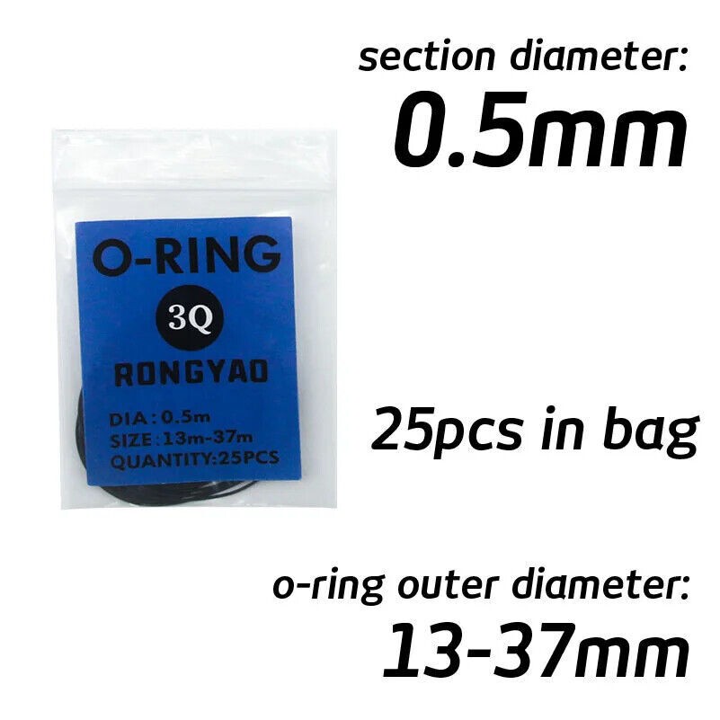 0.5 0.6 0.7 0.8mm Gasket Sealing O-Ring Watch Back Cover 13-40mm Rear Seal Ring