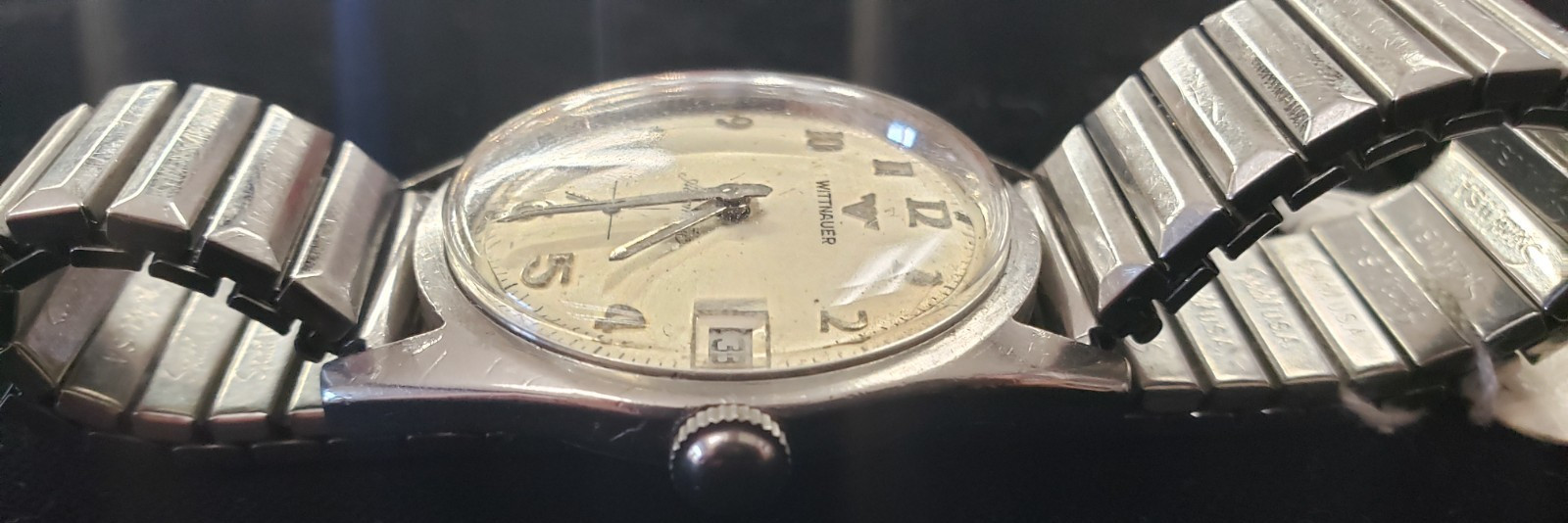 Gents White Wittnauer C11ka Automatic Date Cleand OILED Serviced. New Stem.