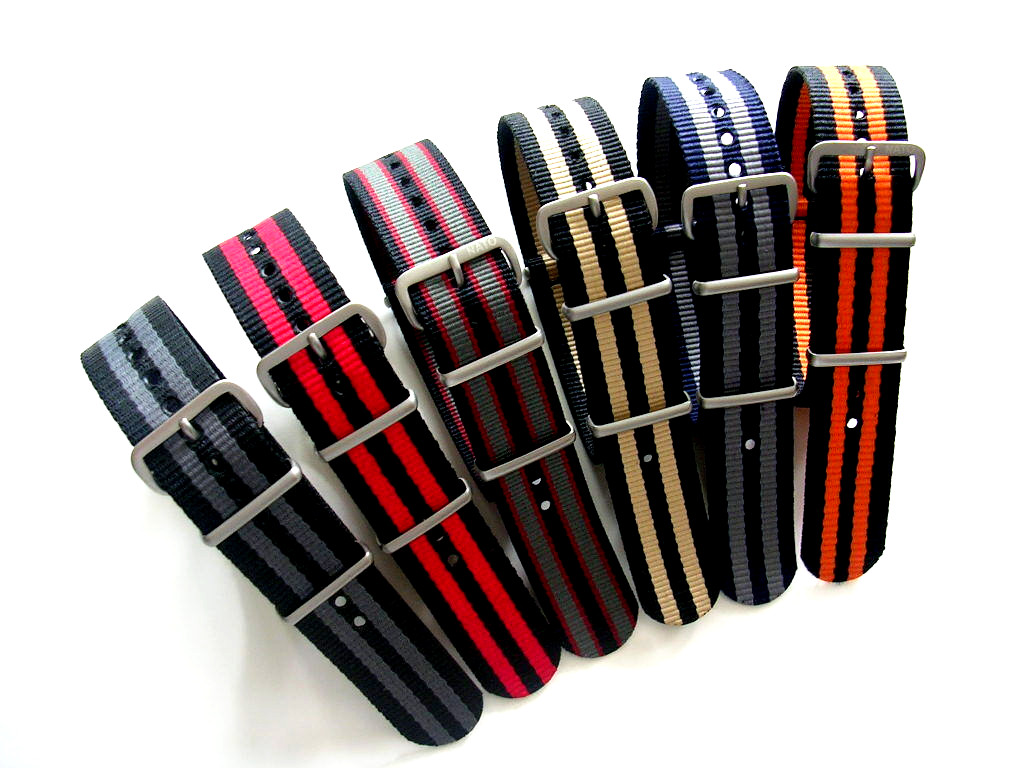 22mm Black Grey NATO g10 watch band strap Military RAF bonded IW SUISSE 18 20 24