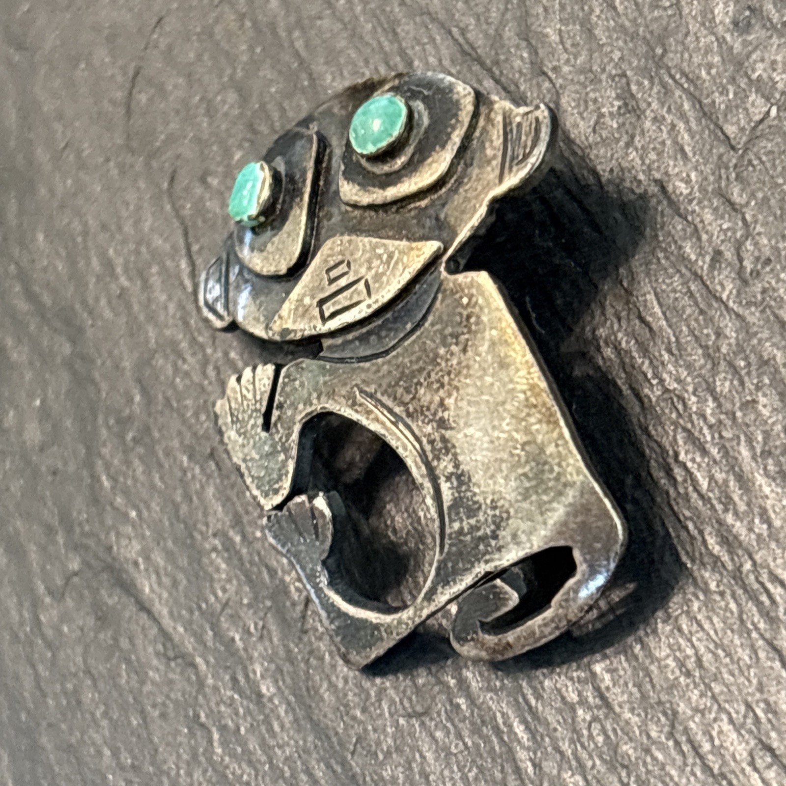 Graziela Laffi Peru Monkey Sterling Silver Enamel Eyes Vintage Brooch Yd