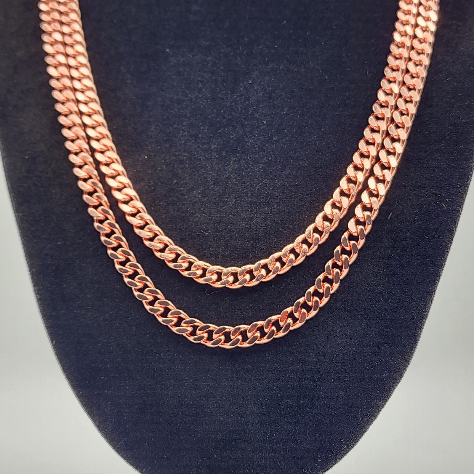 Pure Copper Cuban Chain Necklace – 7 mm Heavy Cuban Link Chain 22″-24″