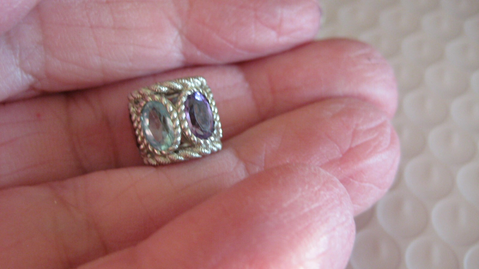 JUDITH RIPKA STERLING SILVER MULTI GEMSTONE CHARM, DOES NOT OPEN