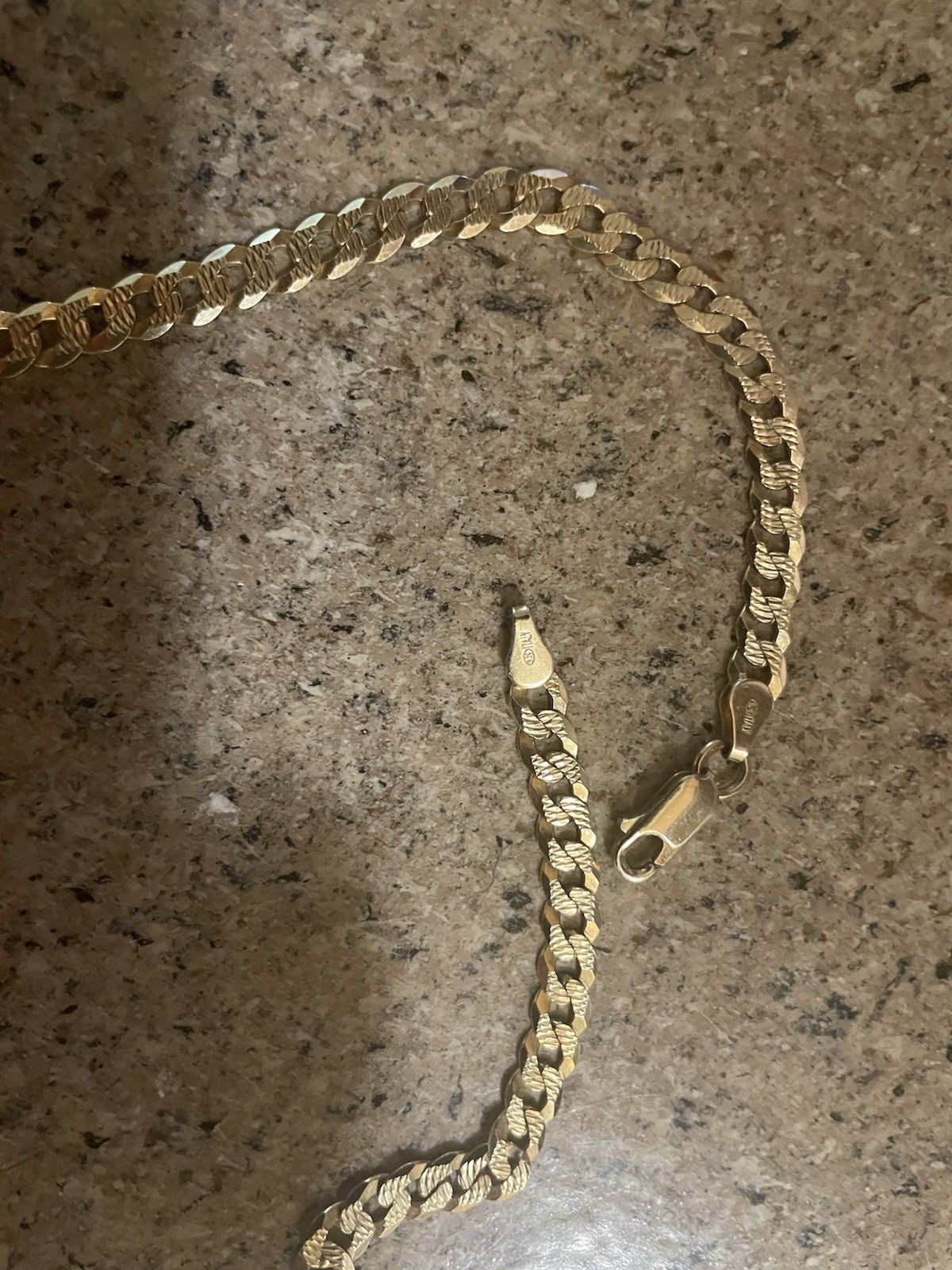 CUBAN LINK CHAIN 14 K REAL GOLD SOLID 925 STERLING SILVER