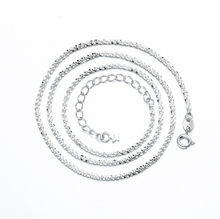 Women 925 Sterling Silver Diamond Cut 1.8mm Rope Chain Necklace 16+2″ Italy I64