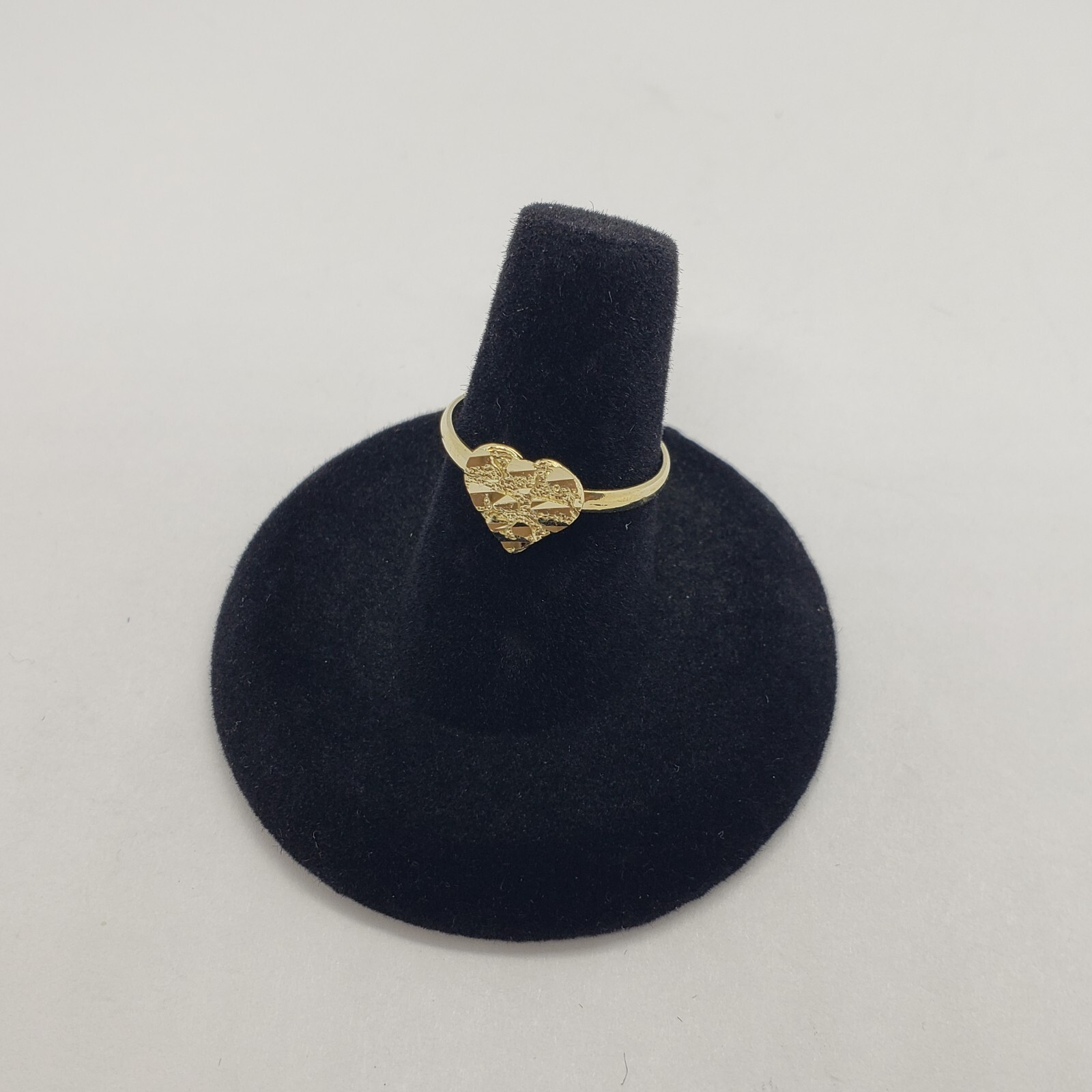 10K Yellow Solid Gold Flat Heart Nugget Ring Small Medium Large Ring Size 3-11