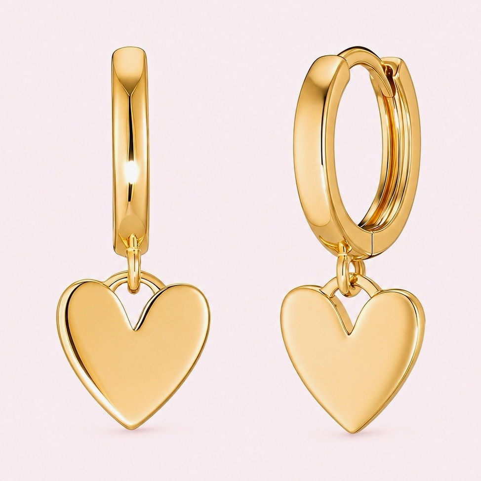 Heart Hoop Dangle Earrings