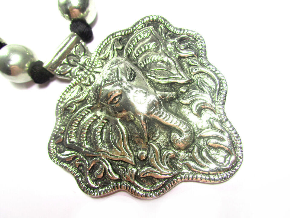 N7707 Handmade Ganesh Elephant Pendant Necklace Spiritual Hindu Yoga Gift Nepal