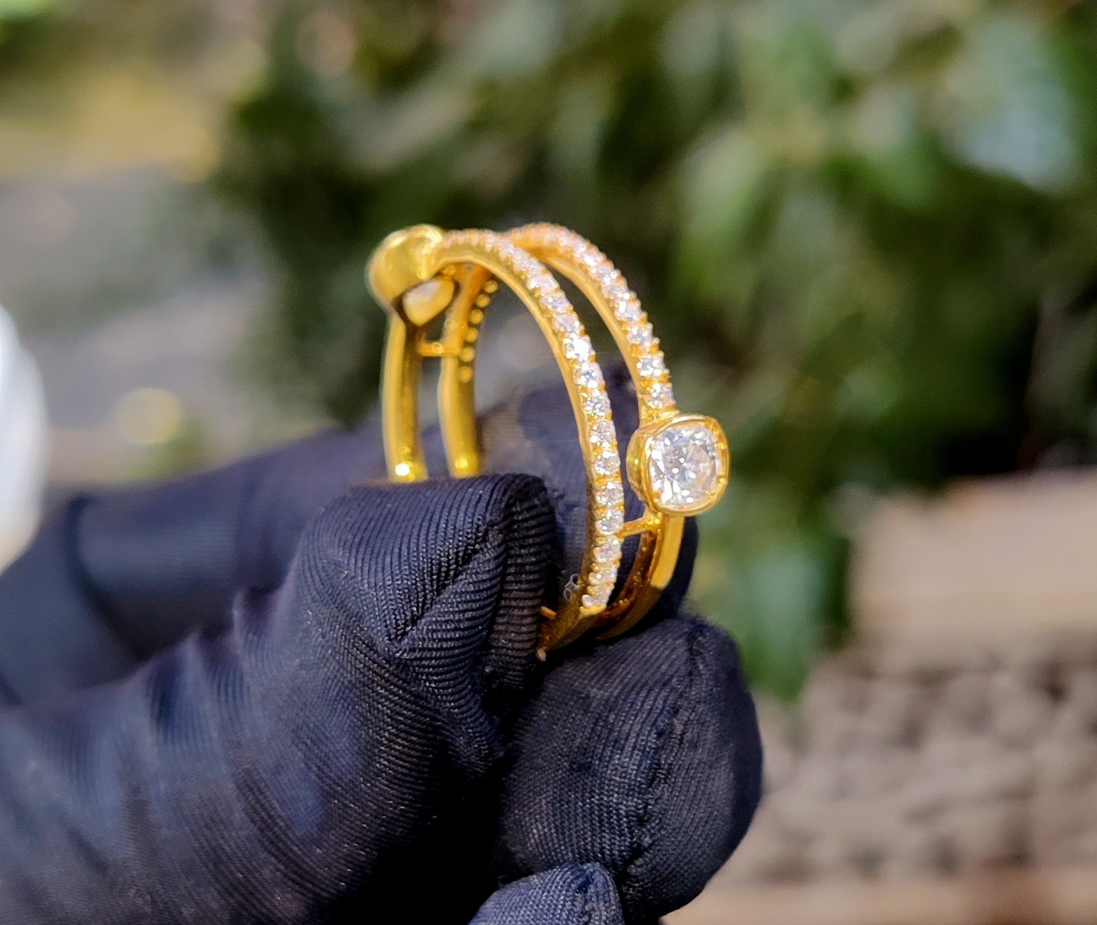 1.50Ct Round Lab Created Diamond Wedding Band Ring 14K Yellow Gold Plated Silver