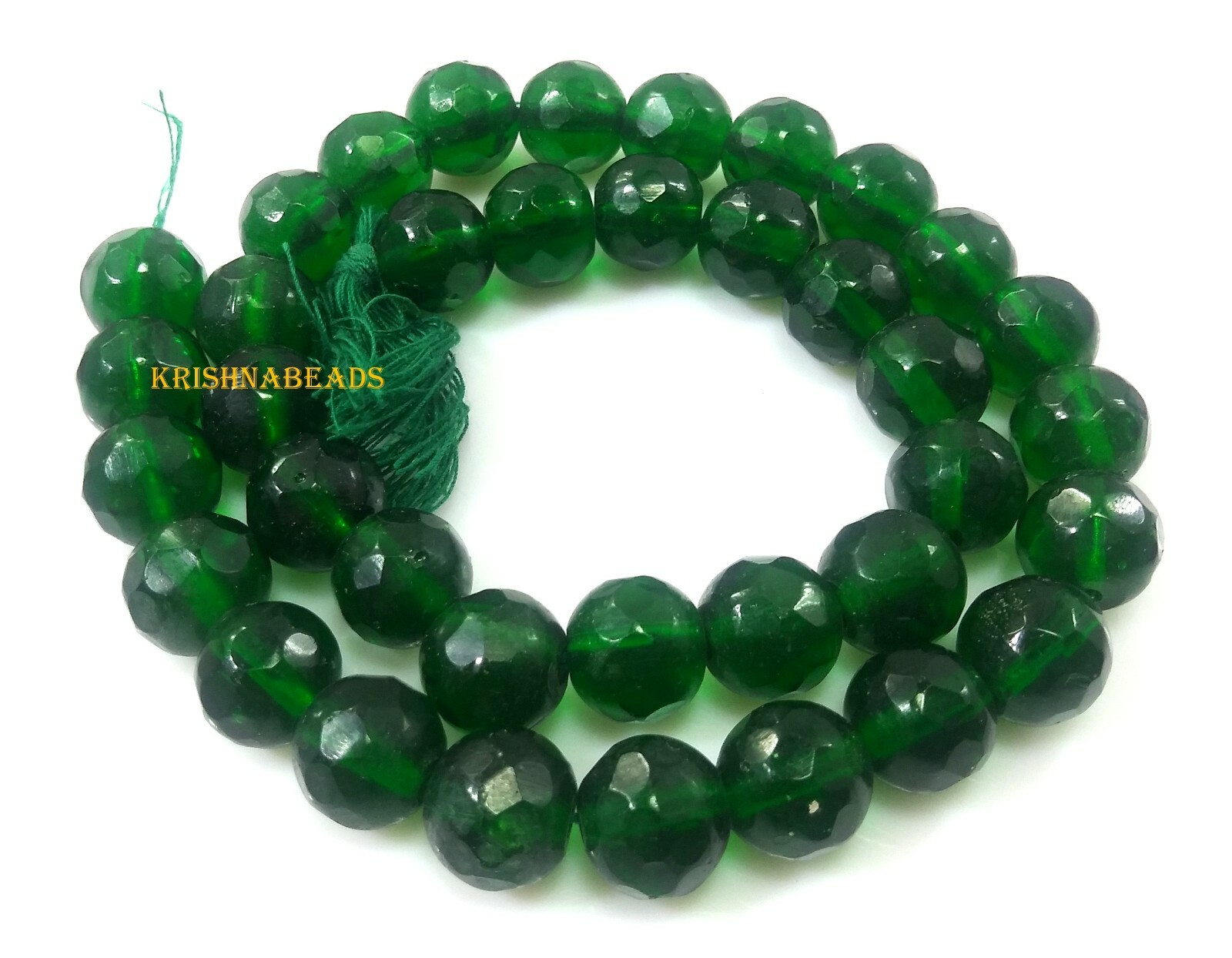 Chrome Diopside Color Round Faceted 9-10mm Gemstone Beads 13″Inch 1 Strand