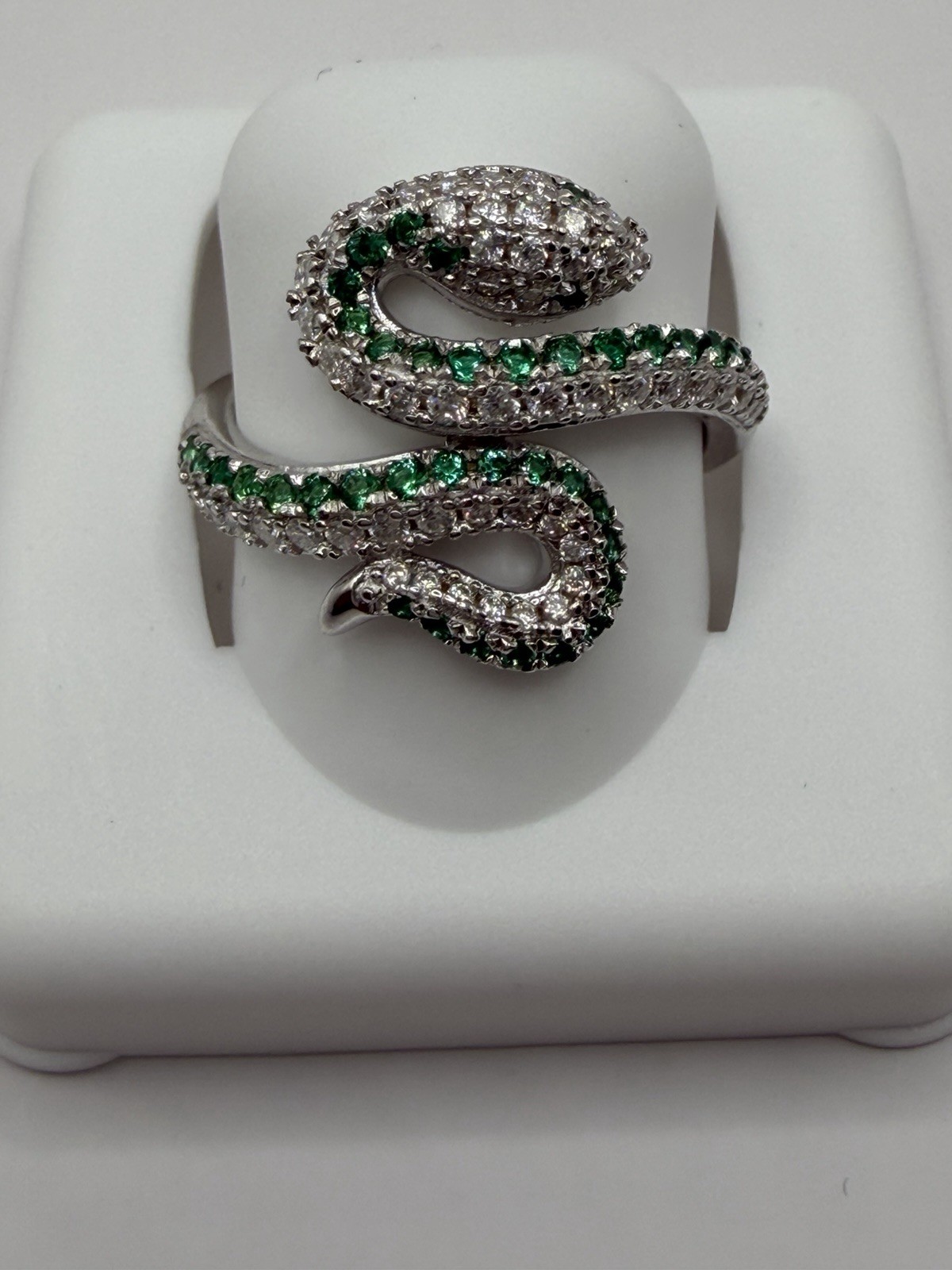 925 sterling silver Moissanite Silver Snake Wrap ring 6