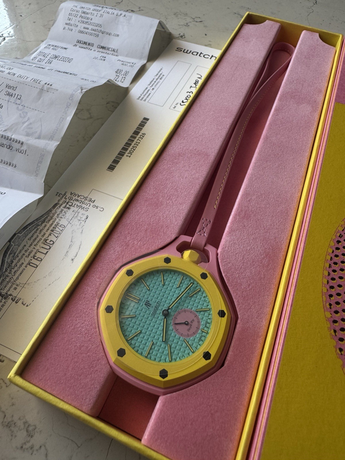 Swatch x Audemars Piguet AP Bioceramic Royal Pop Soap Otg Pink SSX03J100N