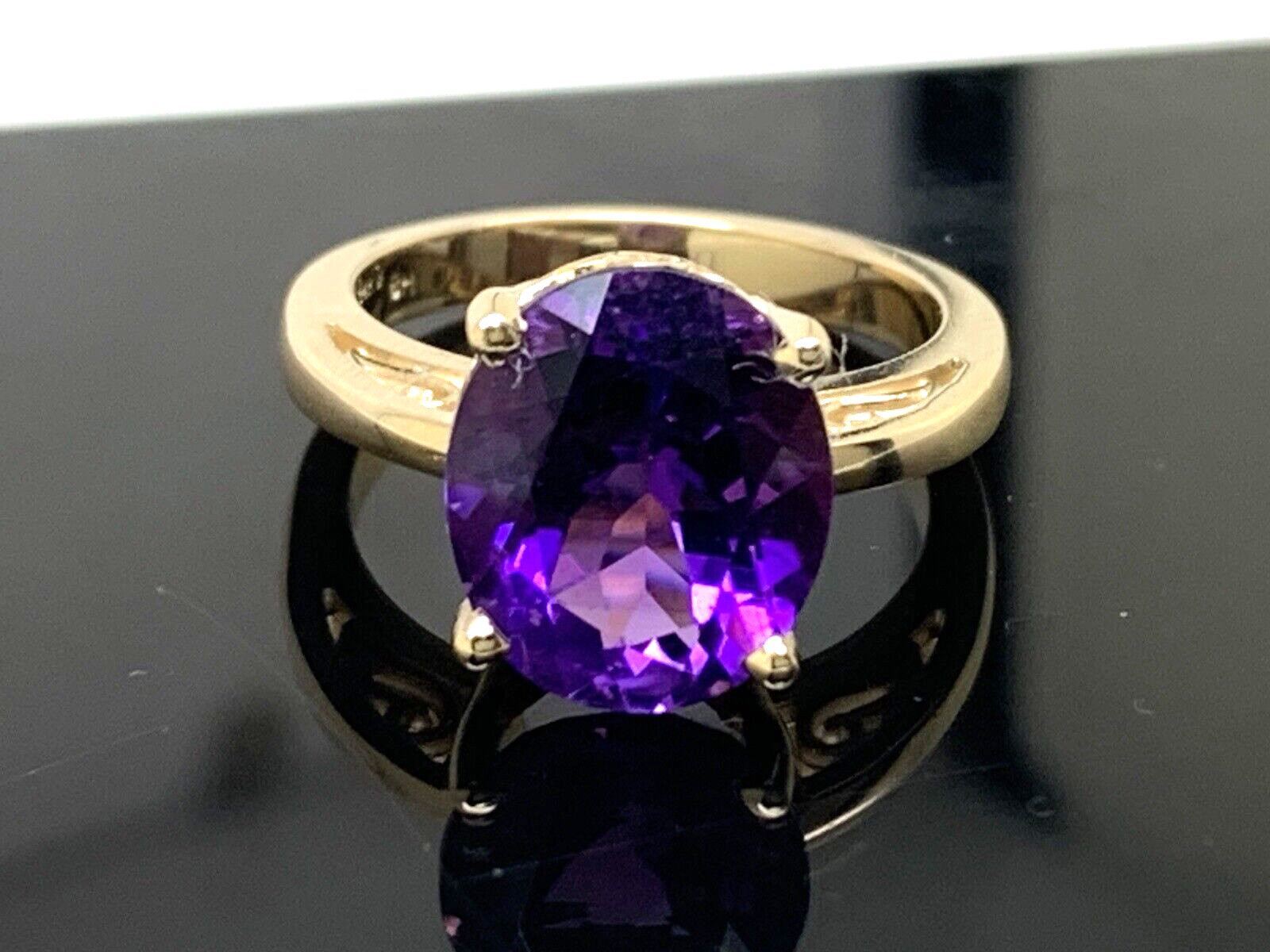 Purple Gemstone Cocktail Ring 14k Yellow Gold Women’s Estate Jewelry Size 6.25