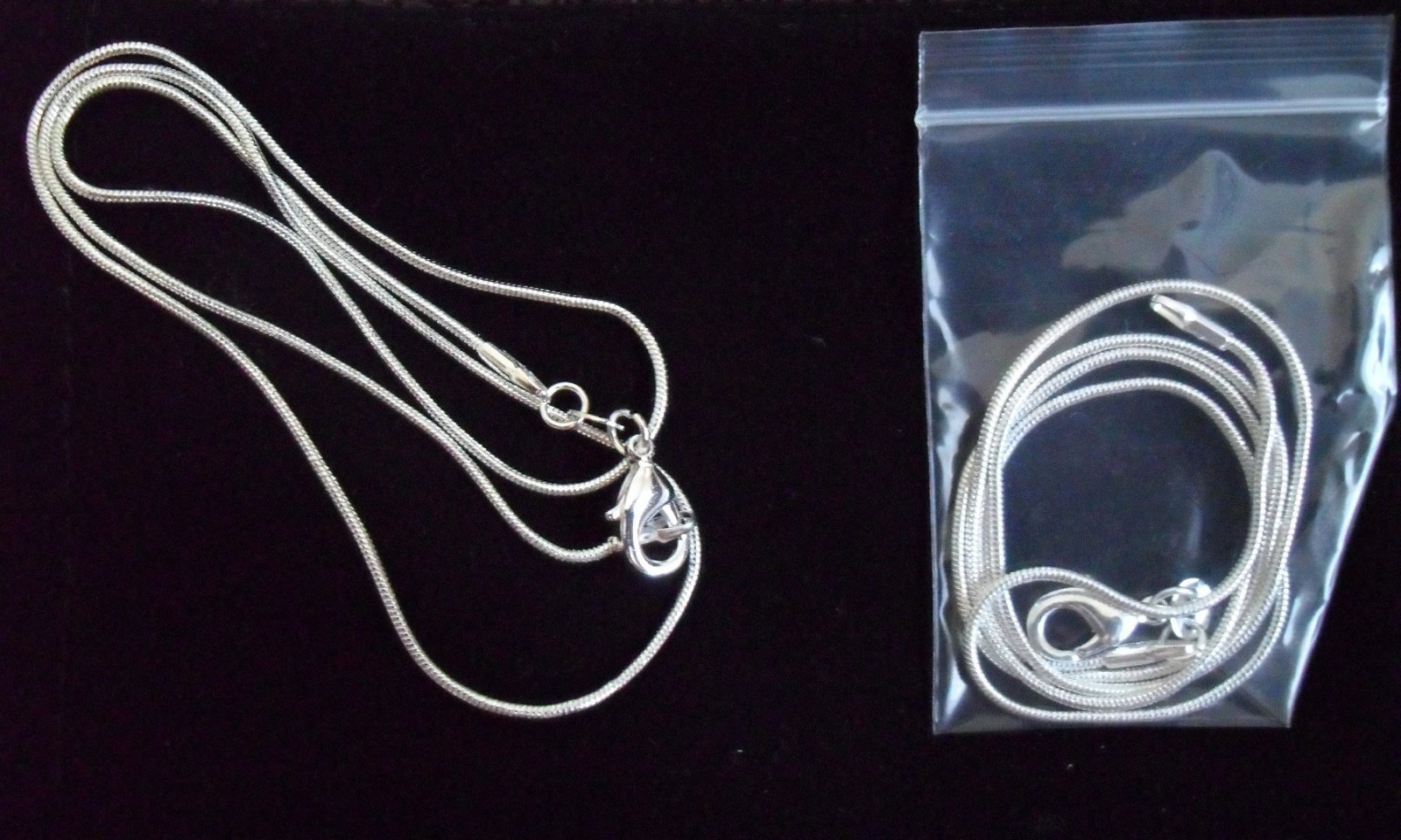 925 Sterling Silver Necklace Chain Snake Type, 2mm 16, 18, 20, 22, 24 inches
