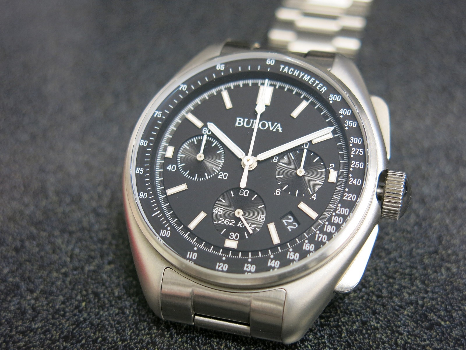 Bulova Lunar Pilot Chronograph with Bracelet with full kit boxes and papers