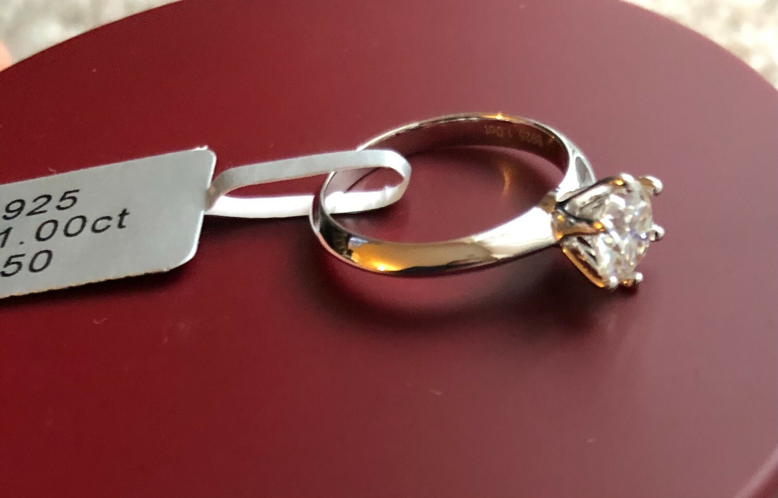 1 CT Moissanite Round CUT SOLITAIRE ENGAGEMENT RING 14K WHITE GOLD Filled