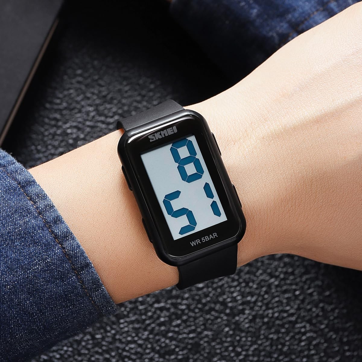 Fogitbok Extra Large Numbers Black Watch for Men, Waterproof Mens Digital Wat…