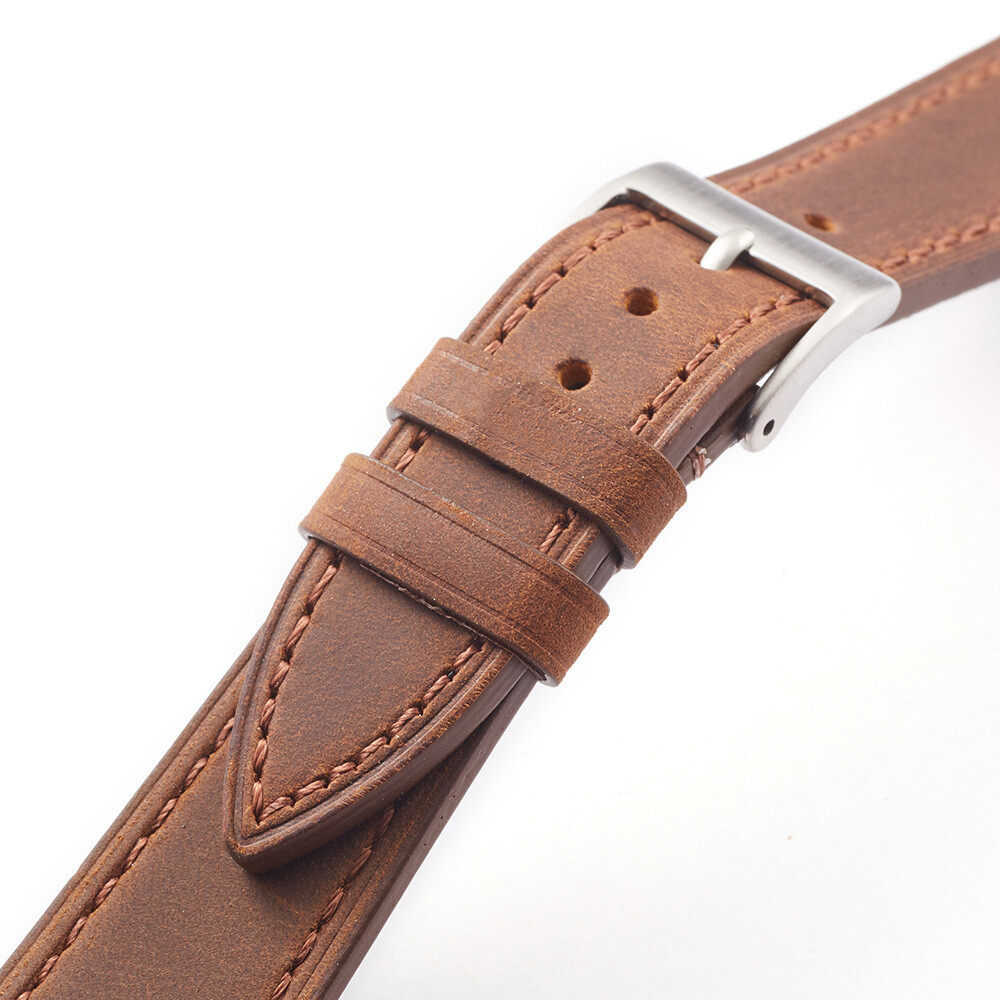 Premium Brushed Cowhide Genuine Leather Watch Band Strap 18-22mm Quick Release