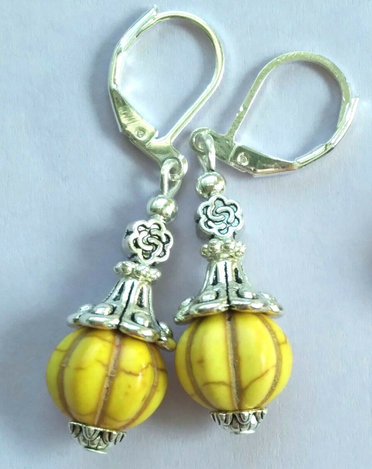 COLORFUL HOWLITE melon shape DROPS SP handcrafted Choose xx