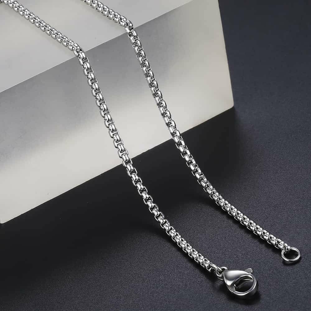 18-24 inches Round Box Link Chain Stainless Steel Necklace Men Women 2/3/4mm