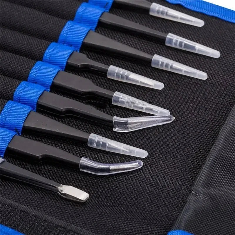 Stainless Steel Precision Tweezers Set Anti Static Electronic Repair Tools