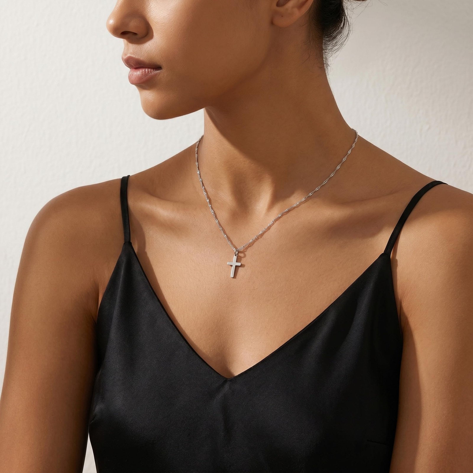 Goldegg 925 Sterling Silver Cross Necklace for Women, Dainty 18K Gold Plated …