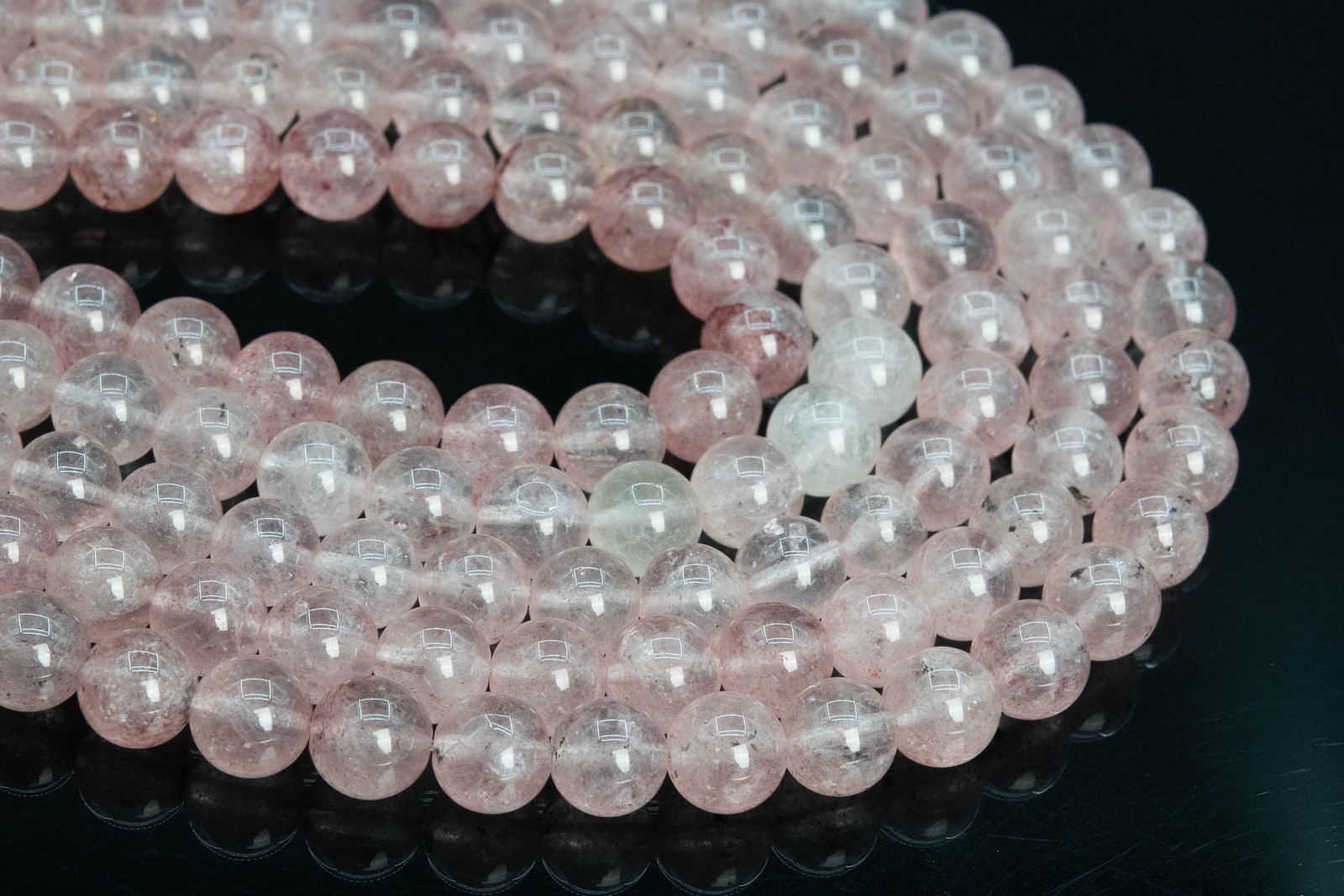11MM Light Pink Strawberry Quartz Beads GradeA Natural Round Gemstone Loose Bead