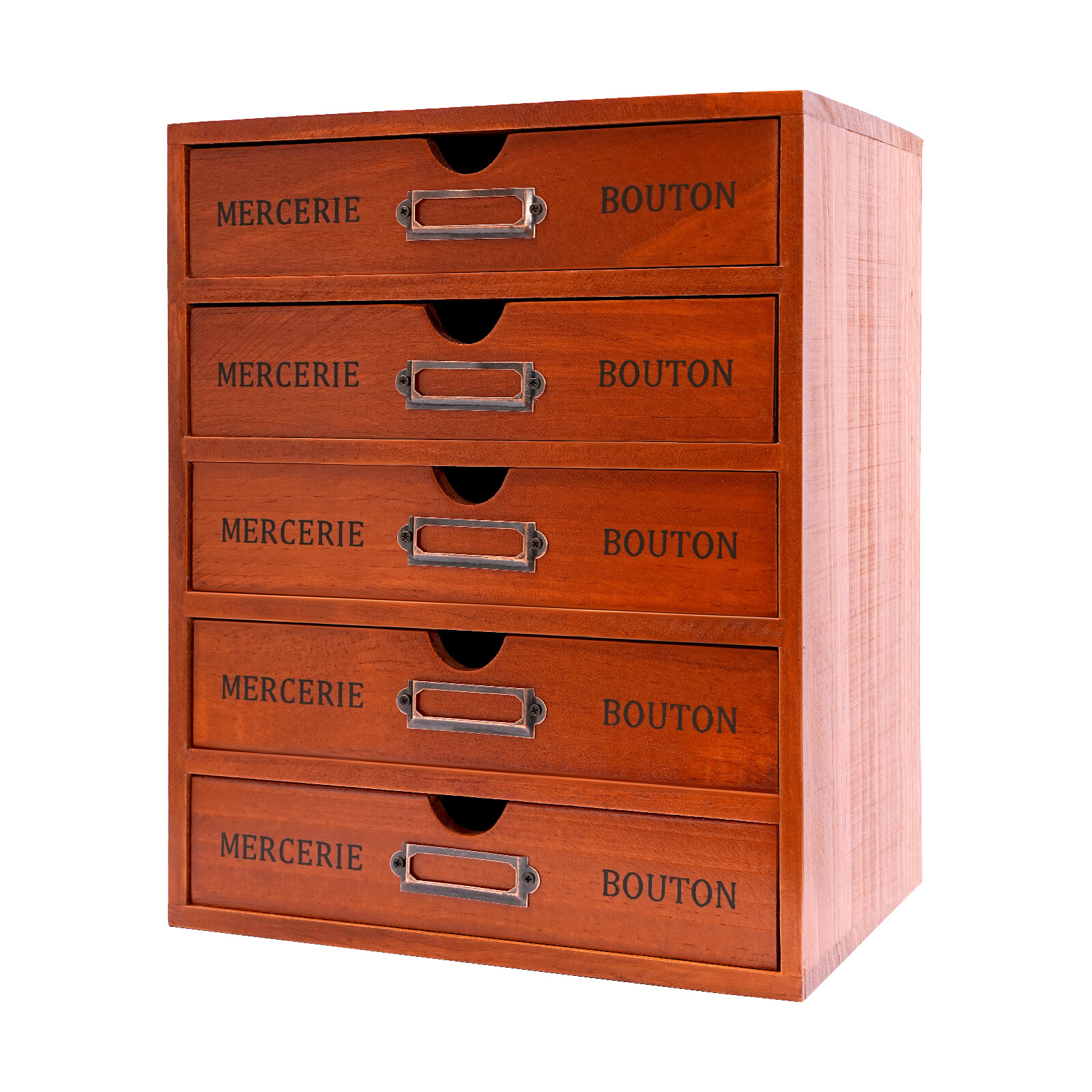 Vintage 5 Layers Large Jewelry Organizer Wooden Storage Box Case With 5 Drawers