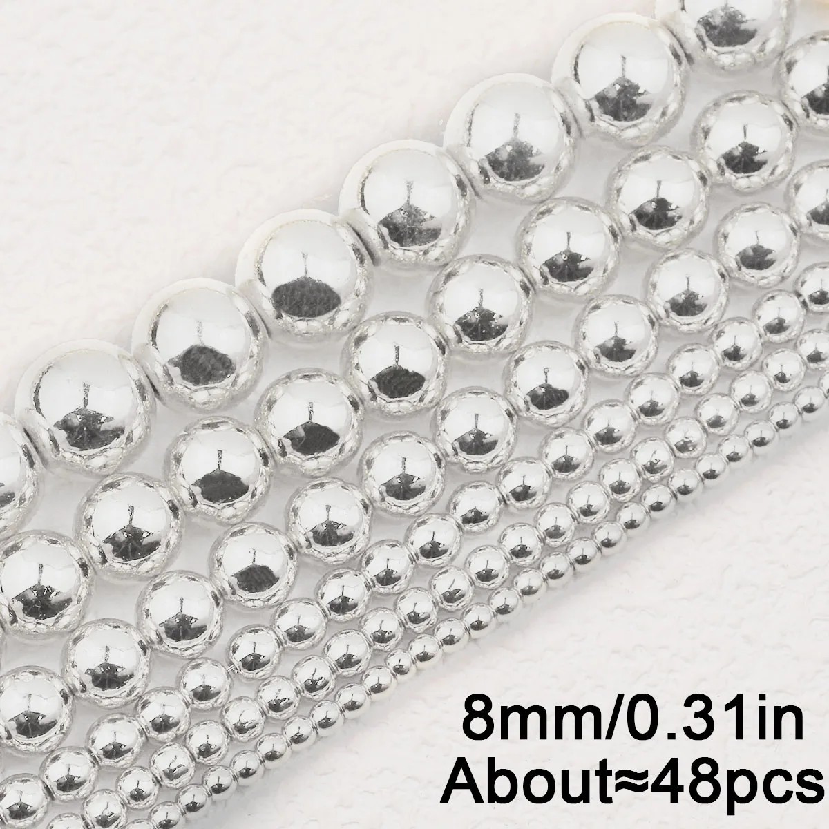 Sterling Silver Smooth Beads Ball Chain Necklace 4MM/6MM/8MM/10MM Jewelry