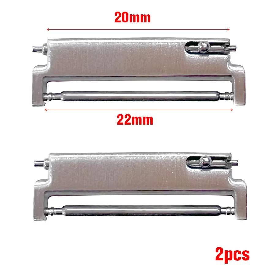 2pcs Quick Release Watch Adapter Connector 20mm 22mm Metal Strap Converter