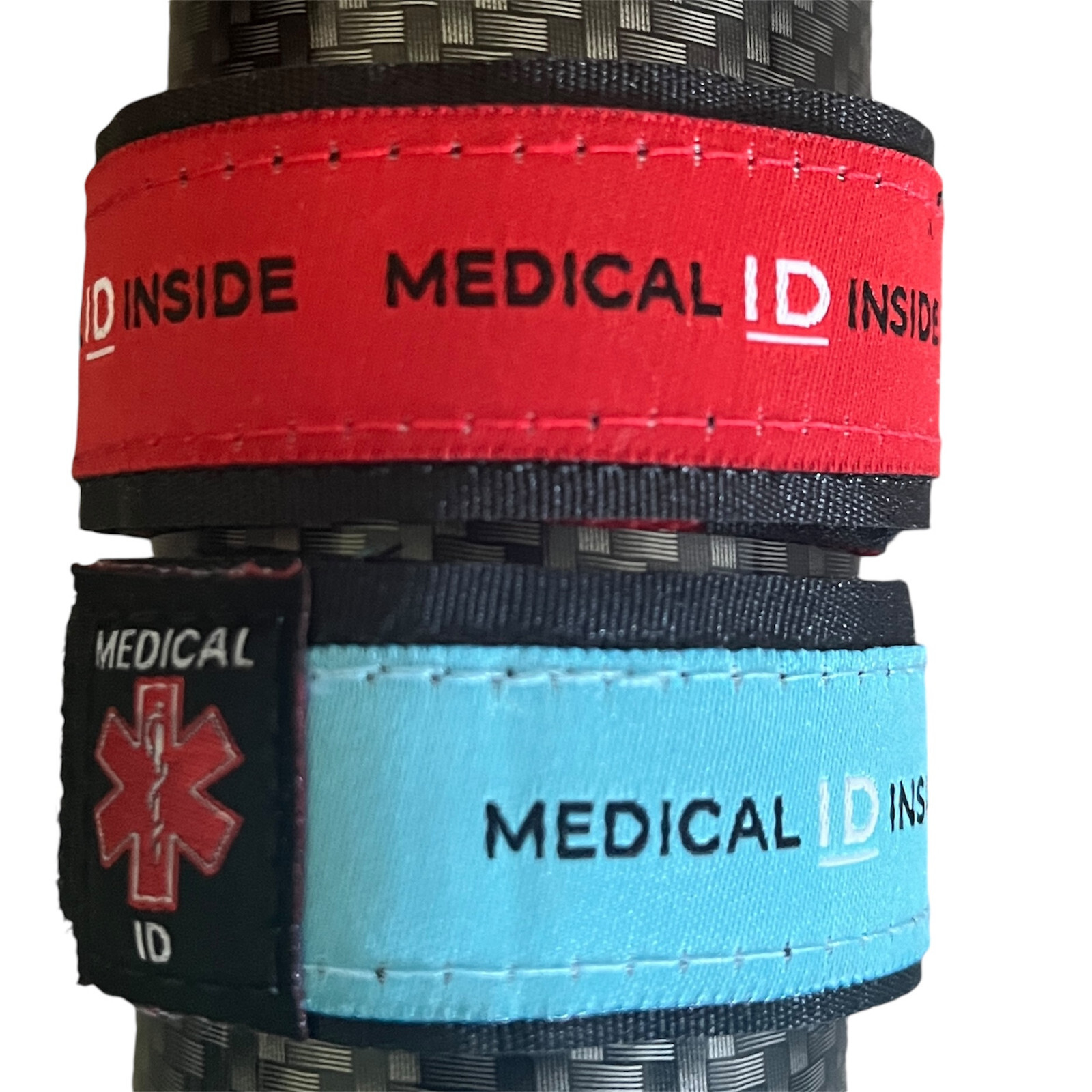 Kid, Youth, Small Adult Medical Alert ID Nylon Adjustable Bracelet Red & Blue