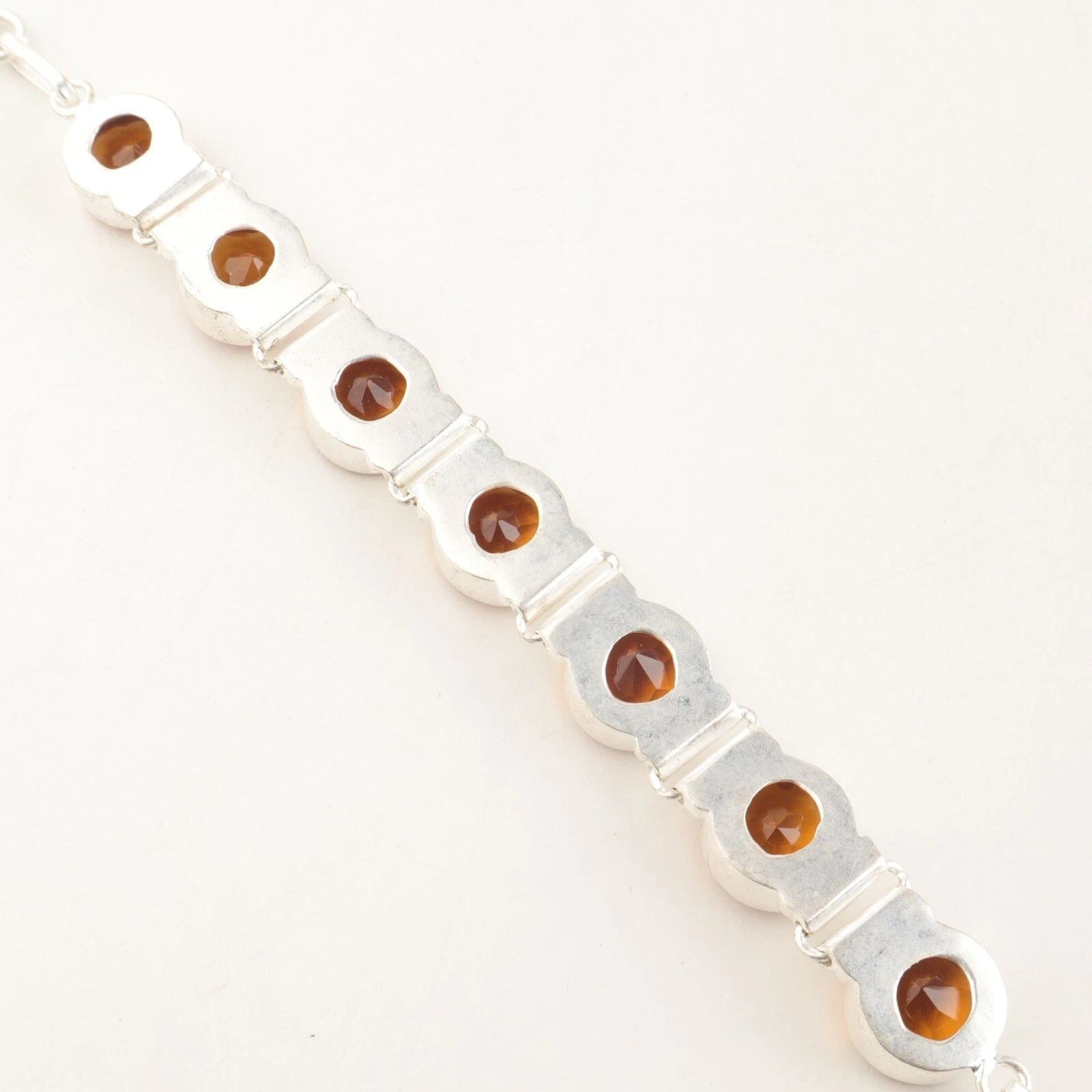 Citrine Gemstone 925 Sterling Silver Jewelry Handmade Bracelet 9″ Birthday Gift