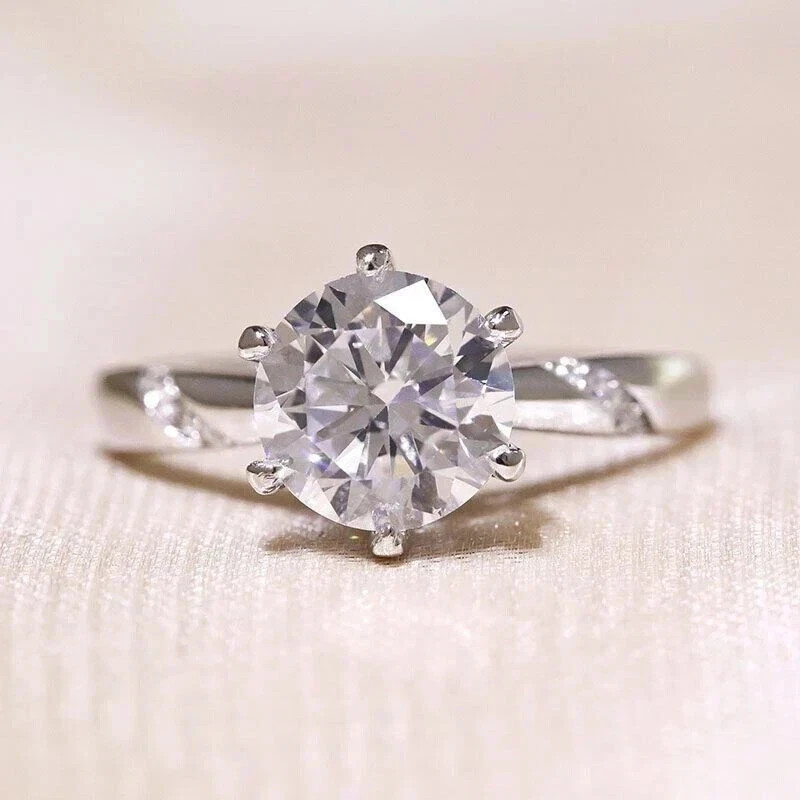 3 CT IGI Round D-VVS1 Lab Grown Diamond Women Engagement Ring 14K White Gold