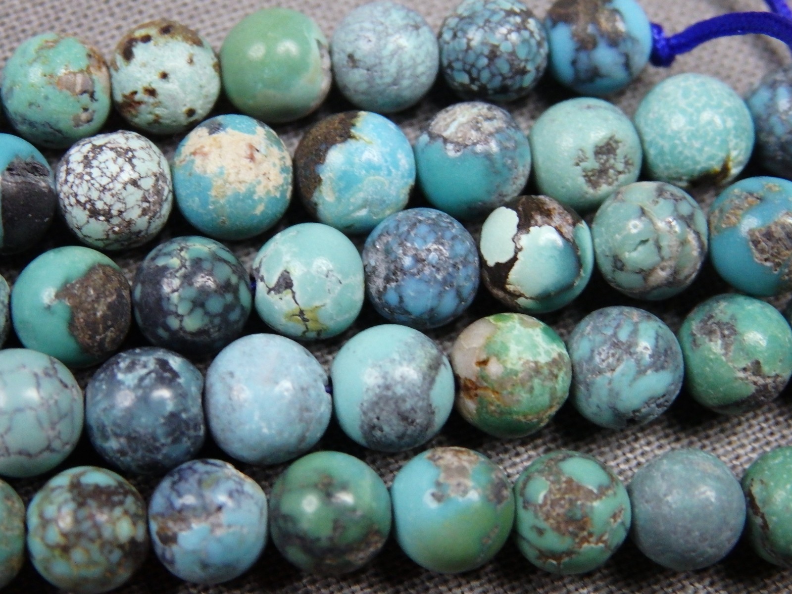 Natural CLOUD MOUNTAIN TURQUOISE 5.5mm Round Beads 15.5″Strand 75+ctOldStash