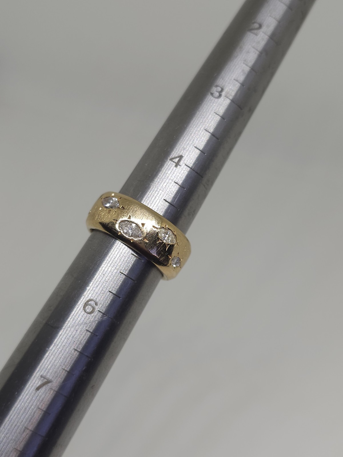 Custom Design 14k Yellow Gold 7.8 mm Wide Marquise Diamond Band 1ctw Size 5