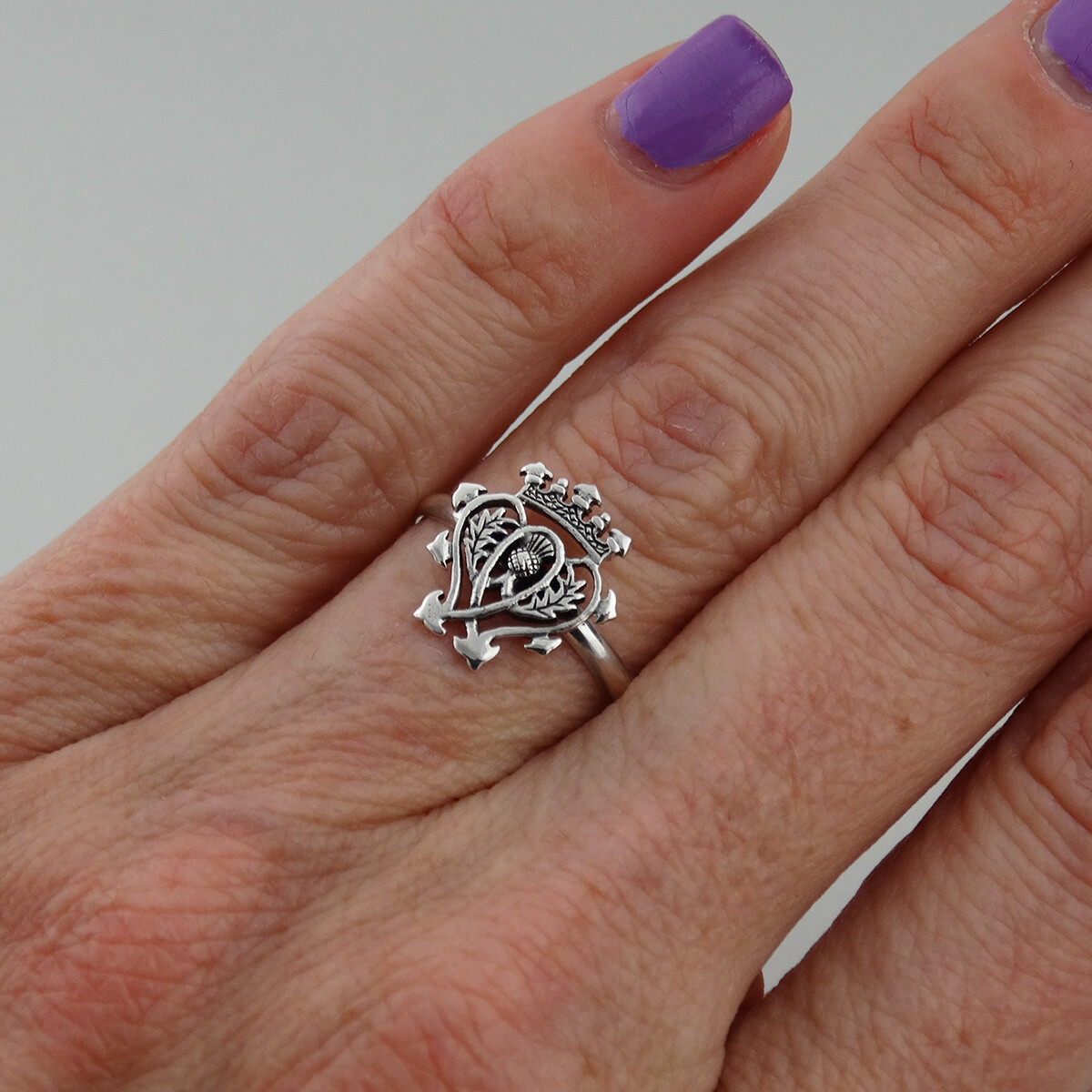 Scottish Luckenbooth Ring – 925 Sterling Silver – Hearts Crown Symbol Gift NEW