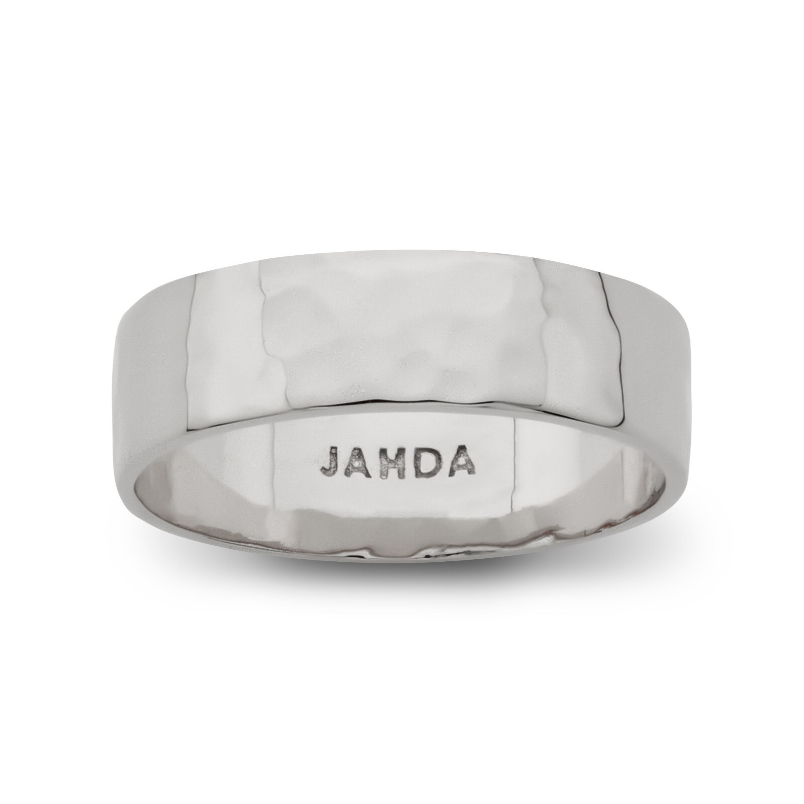 Solid 10K White Gold Hammered Ring 6mm Size 3 – 15 Wide Gold Band