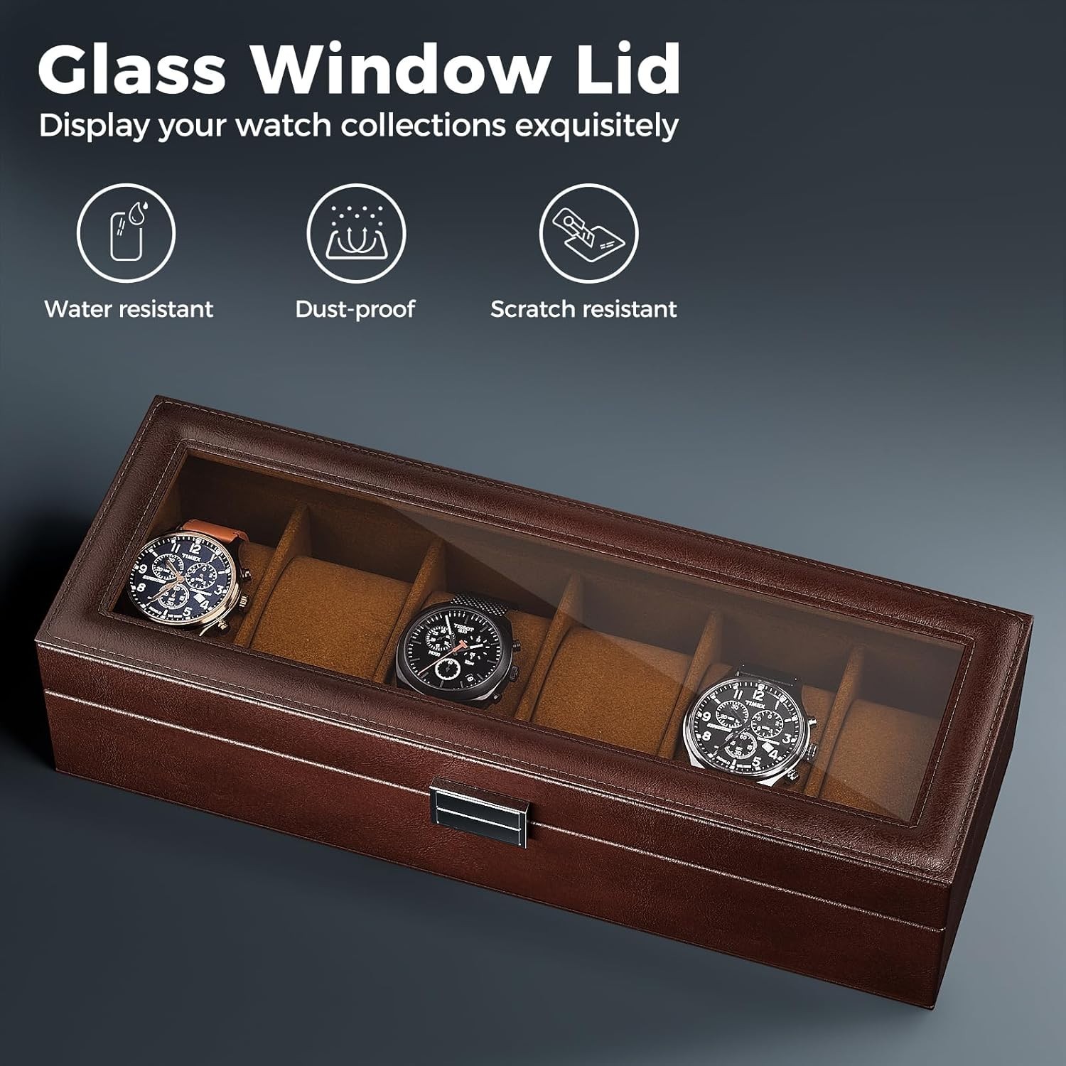 Multi-Functional 6-Slot Watch Display Case – Birthday and Anniversary Gift