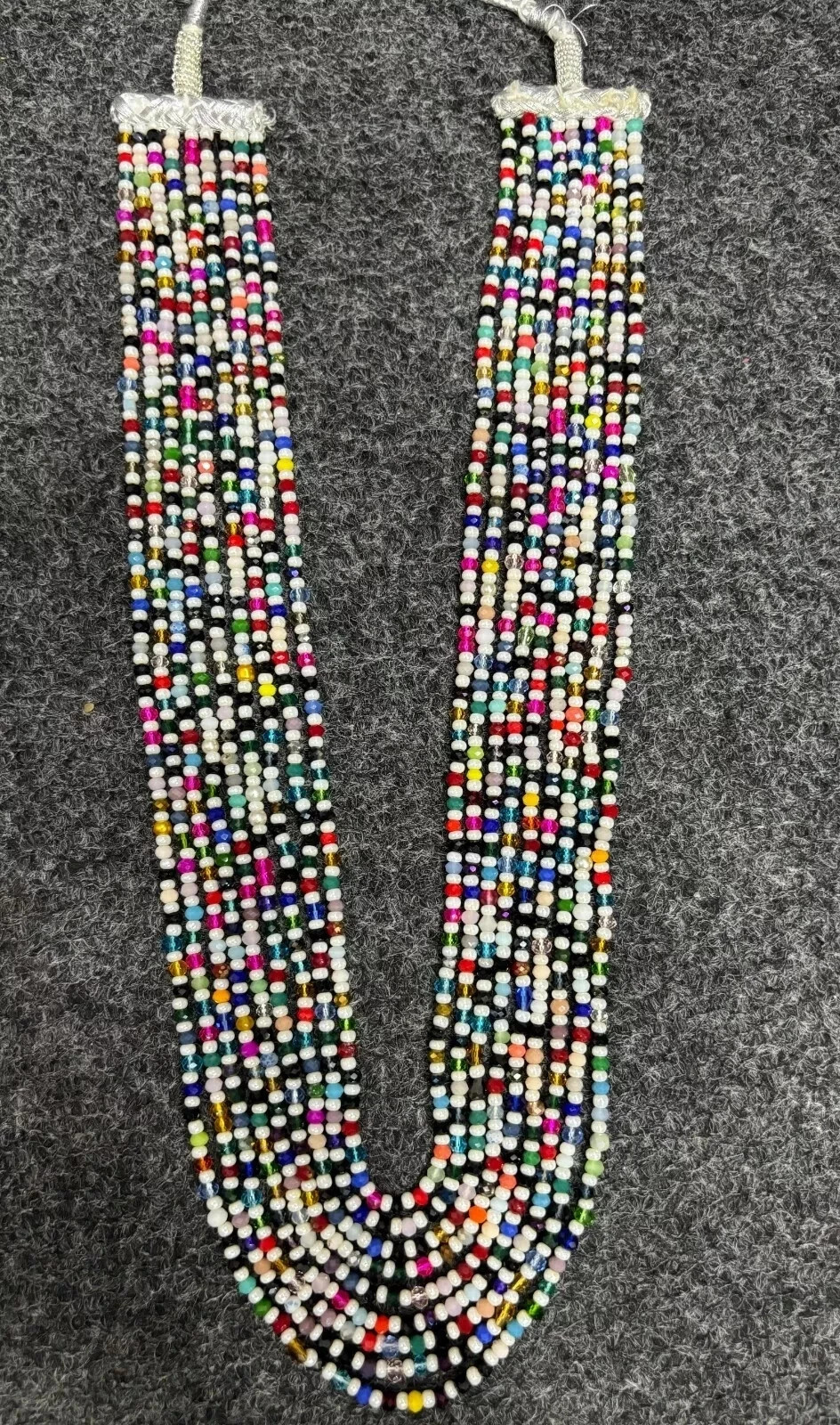 1 NECKLACE MULTI STONE RONDELLE 3-3.5MM FACETED CUT GEMSTONE BEADS 17-20″INCH