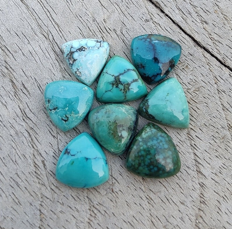 100% Natural Tibetan Turquoise Trillion Shape calibrated Gemstones