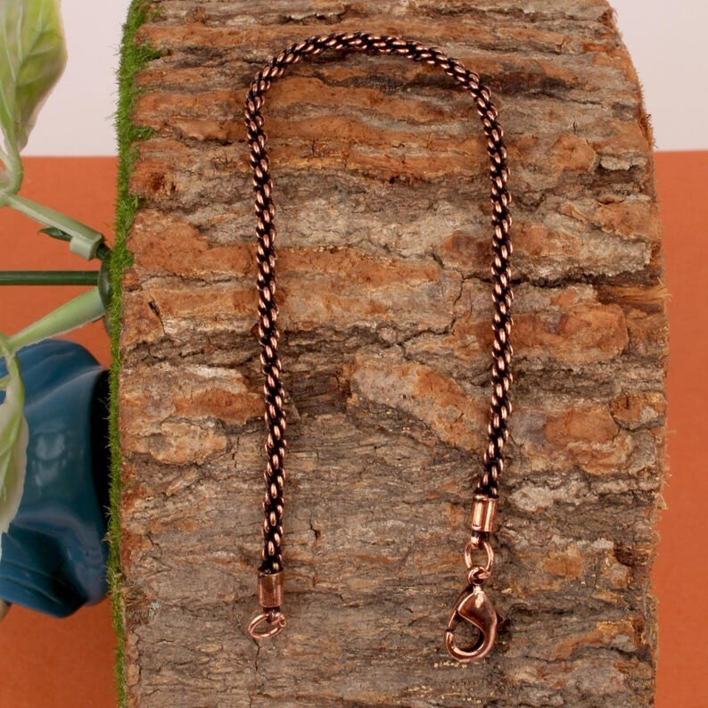 Pure Copper Snake Chain Bracelet Copper Arthritis Pain Relief Biker Bracelet