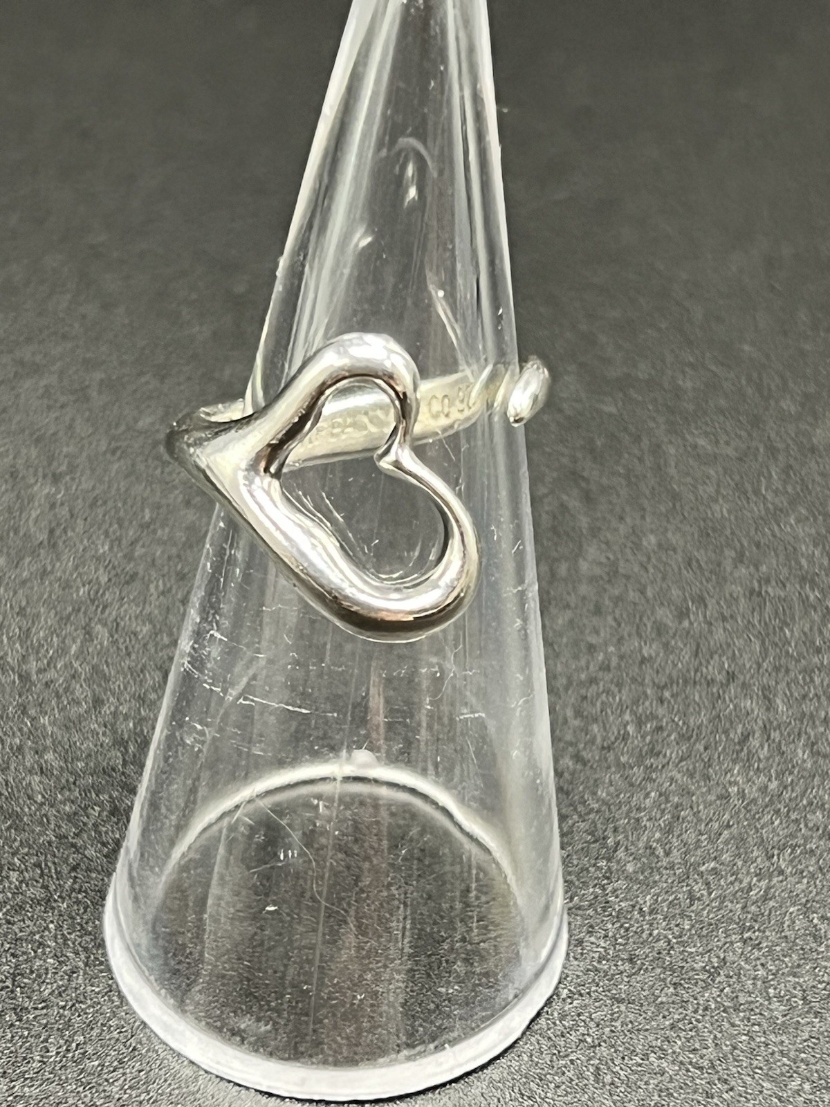 Tiffany & Co. 925 Sterling Silver Open Heart Love Band Ring Size 5.25 Signed