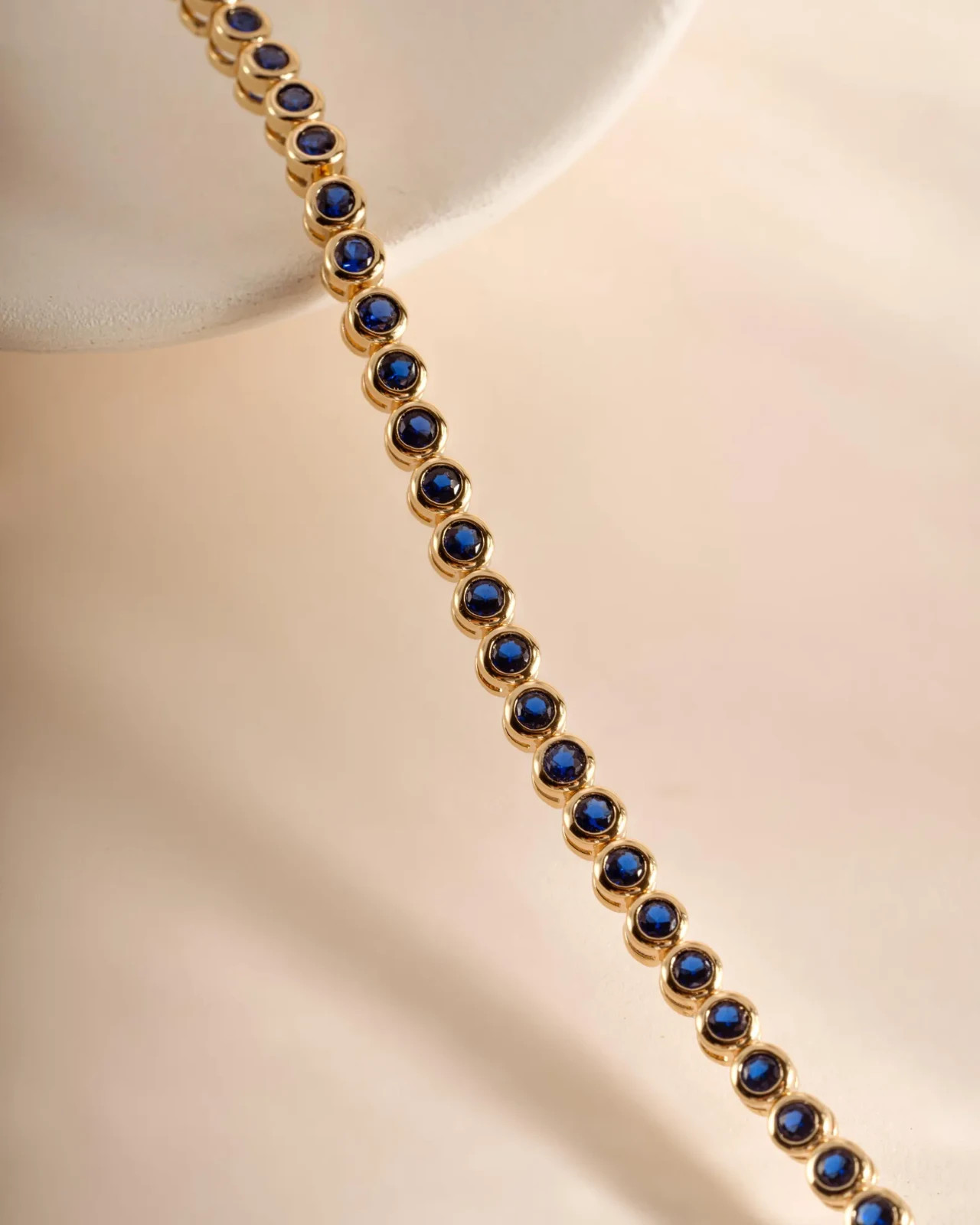 5 Ct Round Simulated Sapphire 925 Yellow Sterling Silver Women’s Tennis Bracelet