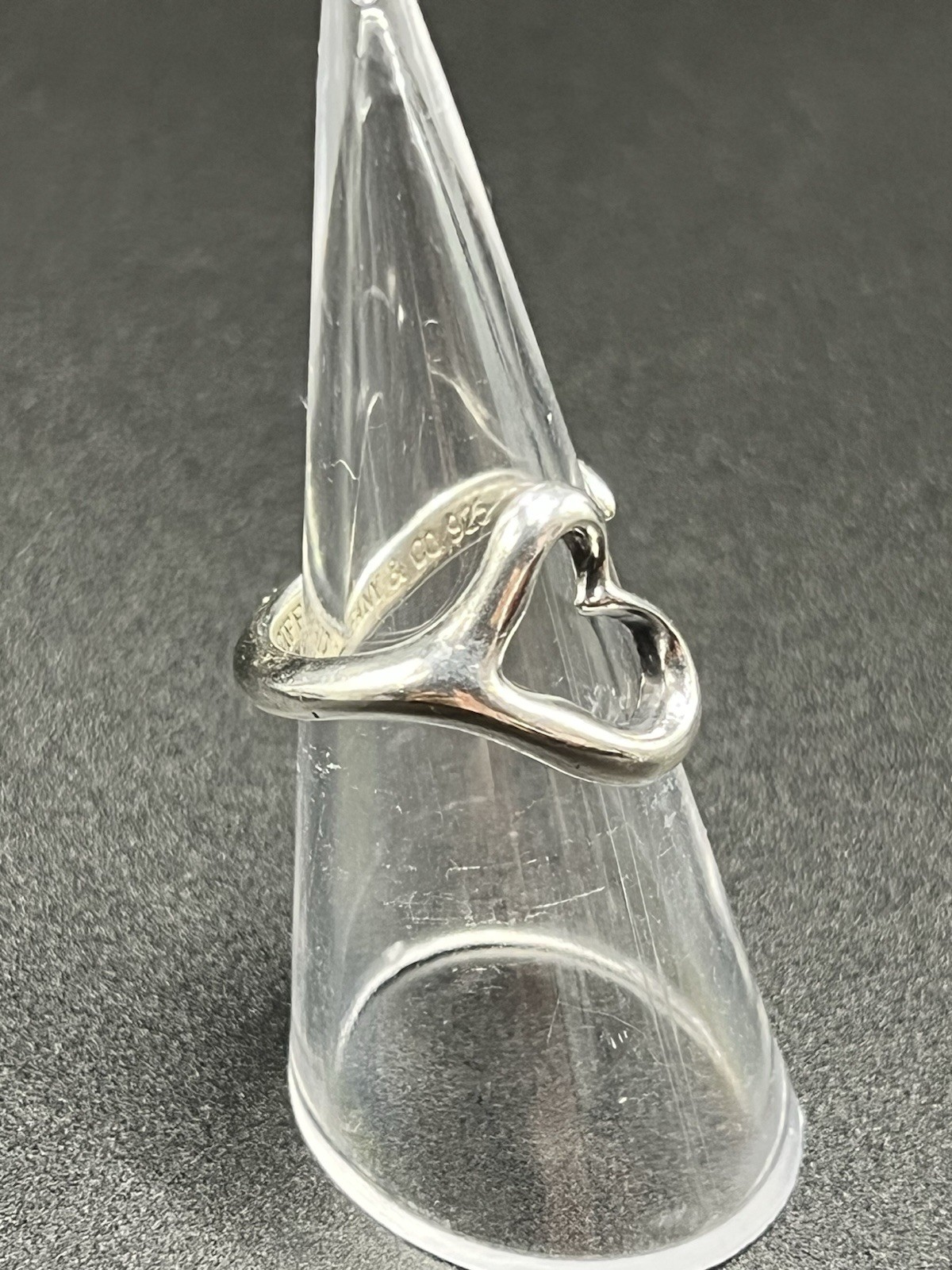 Tiffany & Co. 925 Sterling Silver Open Heart Love Band Ring Size 5.25 Signed