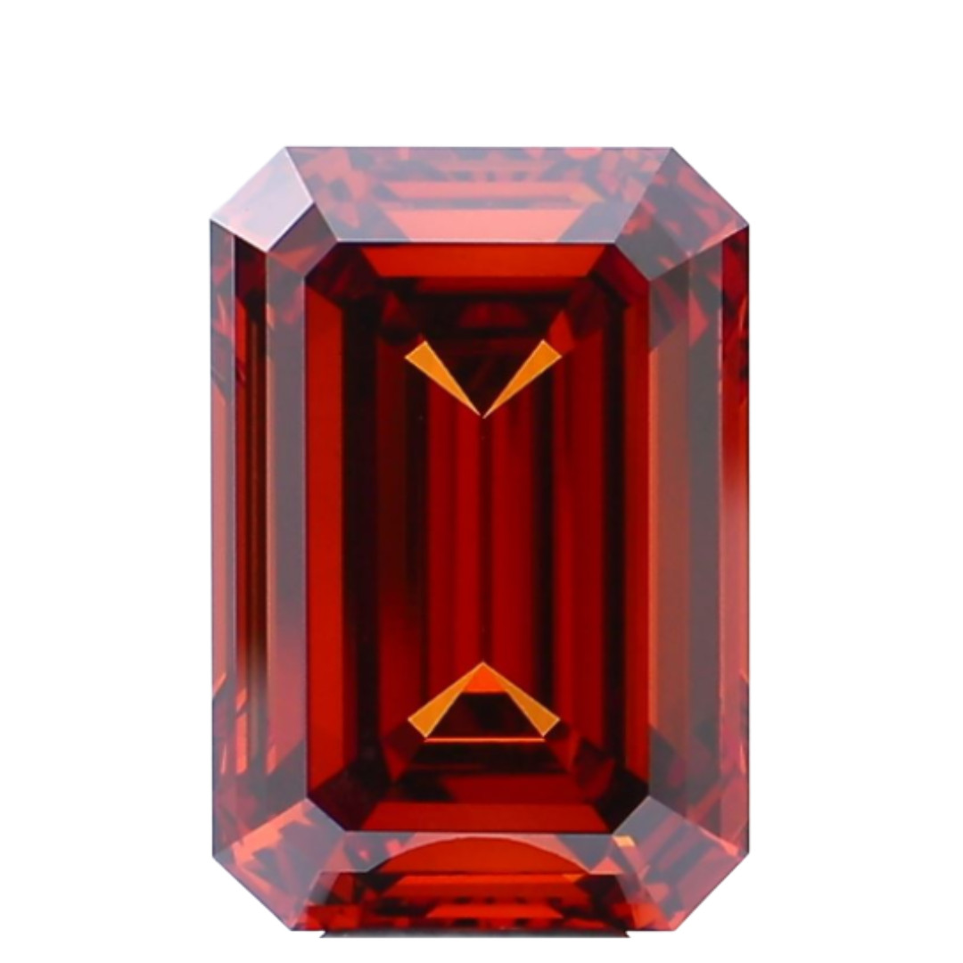 10.22 CT Fancy Vivid Orange Emerald Lab-Grown Diamond IGI VS1 Excellent Cut