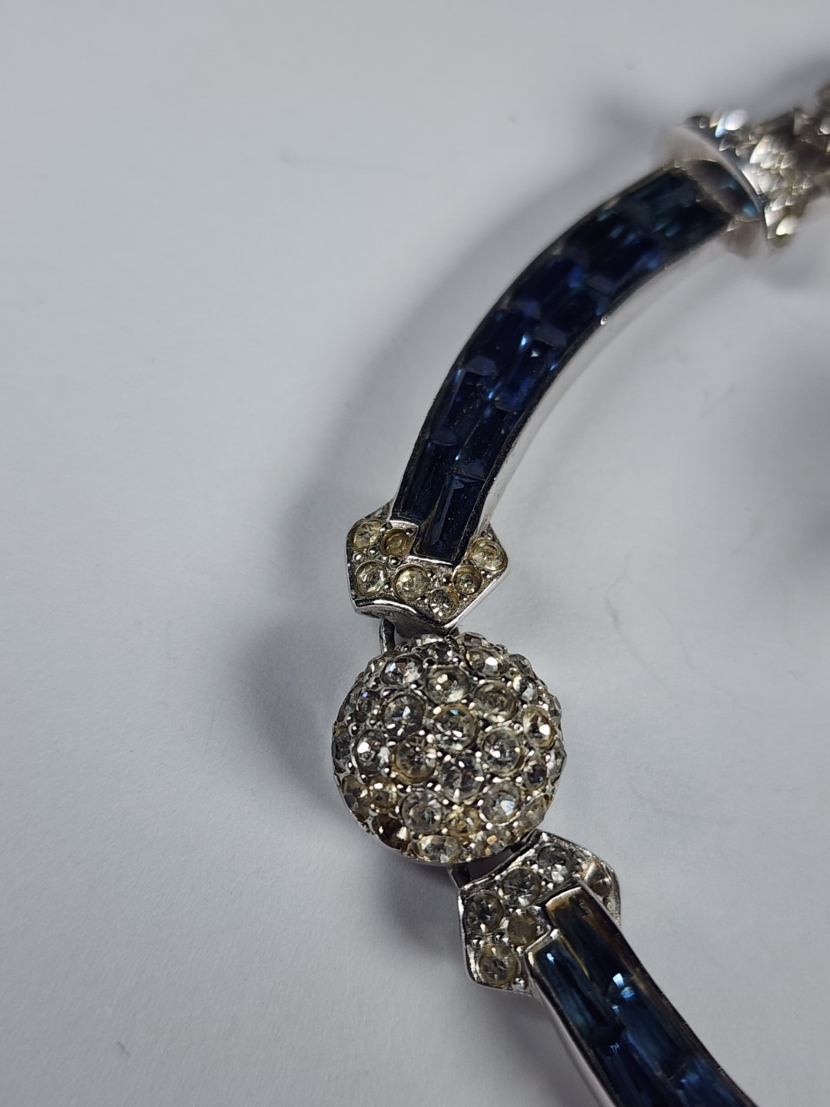 MARCEL BOUCHER SAPPHIRE BAGUETTE RHINESTONE ‘OPENING NIGHT’ POM POM NECKLACE SET