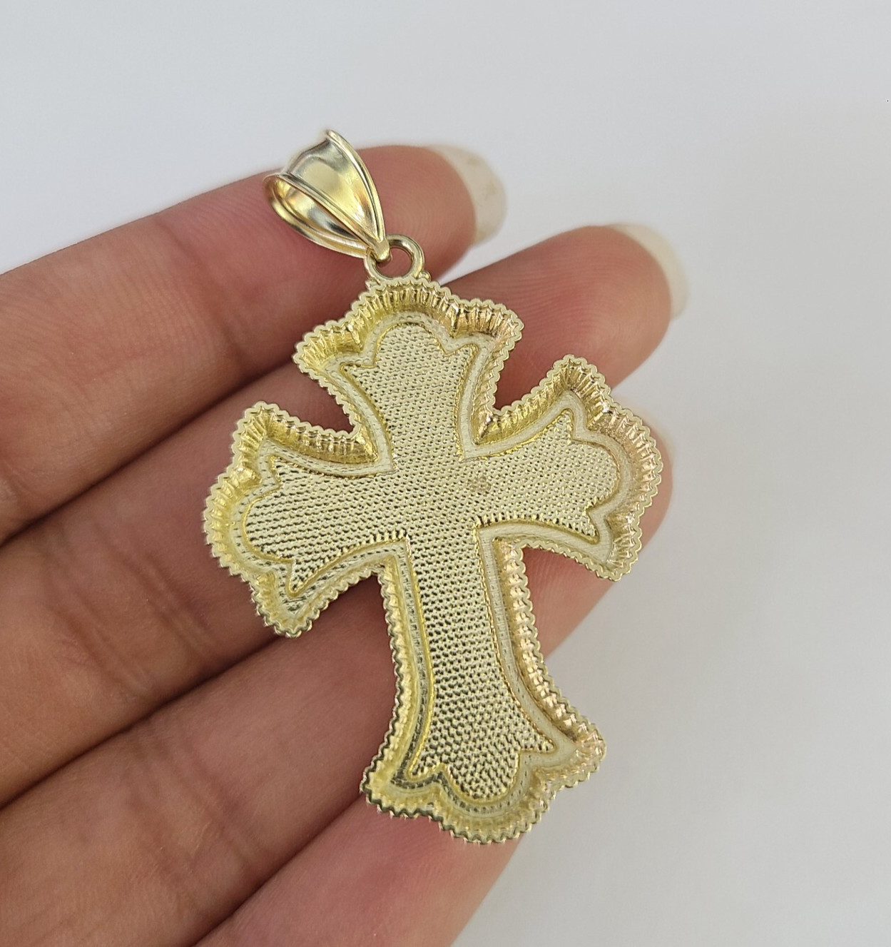 REAL 10k Jesus Crucifix Cross Charm Rope Chain Pendant 4mm Necklace Set 18″-28″