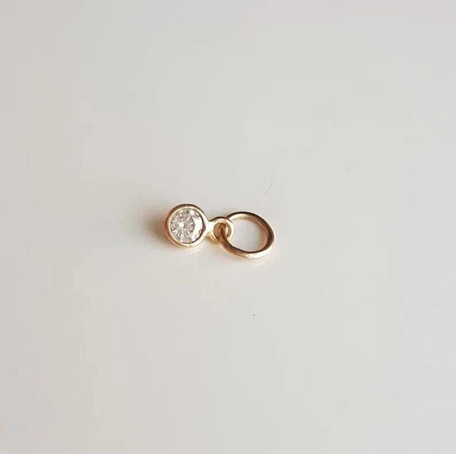2.00ct Lab Created Diamond Women Small Bezel Pendant 14K Yellow Gold Plated